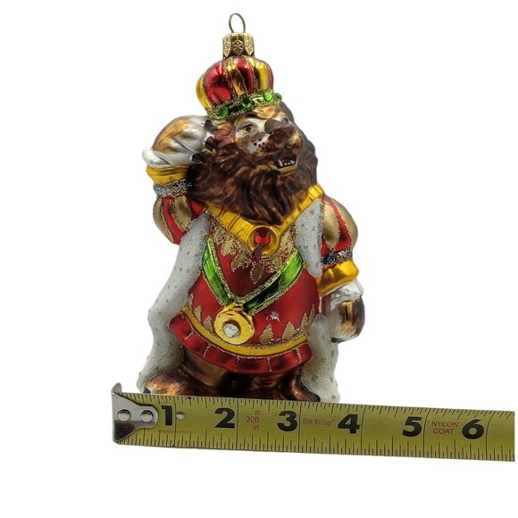 Lion King In Robes and Crown Ornament Blown Glass Nordstrom At Home Christmas - Picture 8 of 8
